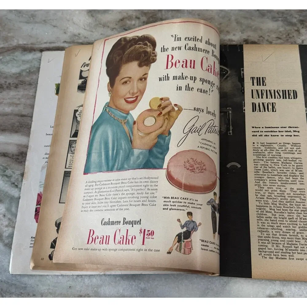 Vtg Screen Romances Magazine Aug. 1947 Joan Crawford Ads Movies +